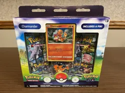Pokemon Go Pin Collection New Sealed Charmander Promo Card + 3 Booster Packs - Image 1
