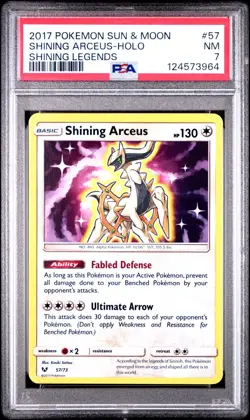 Pokemon Shiny Shining Arceus Shining Legends 57/73 Reverse Holo Holo Rare PSA 7 - Image 1