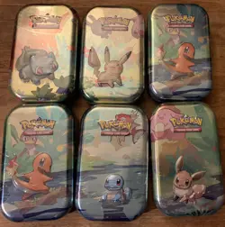 Pokemon TCG - Kanto Friends Mini Tins (Complete ART set+1) - Sealed -H24 - Image 1