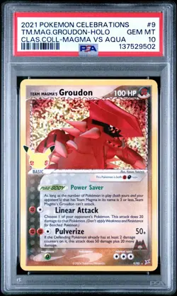 PSA 10 TEAM MAGMA'S GROUDON HOLO 9 CELEBRATIONS CLASSIC COLLECTION POKEMON - Image 1