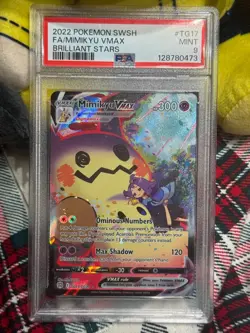 2022 POKEMON BRILLIANT STARS #TG17/TG30 MIMIKYU VMAX FA TRAINER GALLERY PSA 9 - Image 4