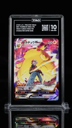 TAG 10 GEM MINT JAPANESE POKEMON 2021 PIKACHU VMAX 223/184 VMAX CLIMAX S8b - Image 1