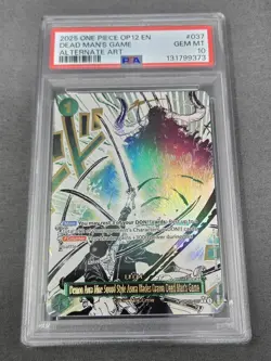 2025 DEAD MAN'S GAME ALTERNATE ART ONE PIECE OP12-037 PSA 10 - Image 1