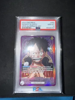 2023 One Piece Monkey D Luffy English Leader Alt Art OP05-060 PSA 10 GEM MT - Image 1