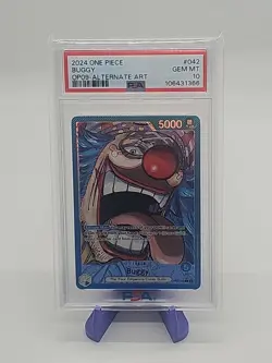 2024 ONE PIECE OP09-EMPERORS IN THE NEW WORLD ALTERNATE ART #042 BUGGY PSA 10 - Image 1
