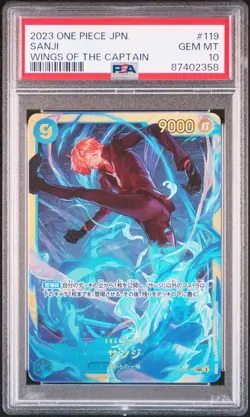 PSA 10 GEM MINT JAPANESE ONE PIECE 2023 SANJI OP06-119 WINGS OF THE CAPTAIN - Image 1