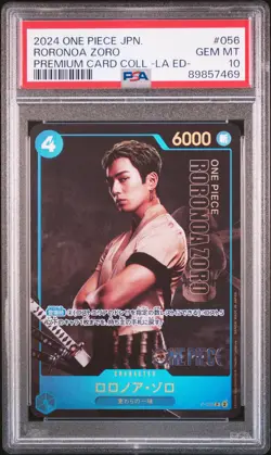 PSA 10 GEM MINT JAPANESE ONE PIECE 2024 RORONOA ZORO P-056 PRM.CRD.COLL - Image 1