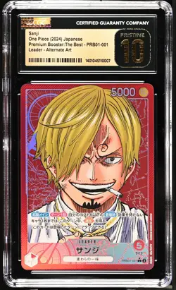 CGC 10 PRISTINE Japanese One Piece 2024 SANJI PRB01-001 ALT ART - Image 1
