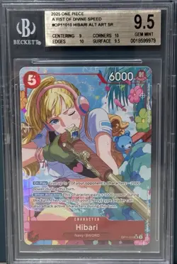 BGS 9.5 One Piece OP11-010 SR* Hibari Alt Art - English - Foil - Graded - Image 1