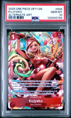 2025 ONE PIECE OP11-A FIST OF DIVINE SPEED #004 KUJYAKU ALT ART PSA 10 - Image 1