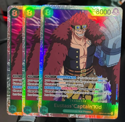 x3 Eustass"Captain"Kid OP01-051 SR Romance Dawn One Piece TCG - Image 1