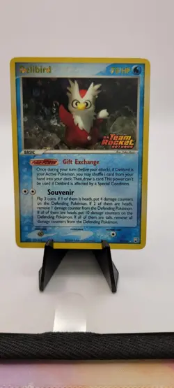 Delibird 21/109 EX Team Rocket Returns REVERSE HOLO RARE Stamped Pokemon Card LP - Image 1