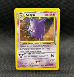 Pokemon Gengar 5/62 Fossil Holo Rare Unlimited English 1999 TCG Card - Image 1