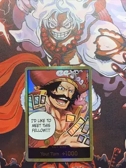 One Piece TCG Gol D. Roger OP13 Gold Don!! Card Carrrying On His Will Holo - Image 1