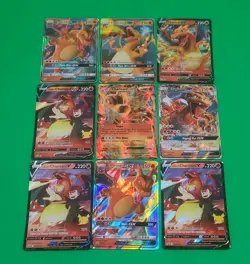 Pokemon TCG Charizard Mixed Lot EX, GX's, V's9 Cards Lot NM-MINT Gradable Nice! - Image 1