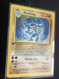 Machamp 1st Edition 8/102 Base Set Holo Pokemon Card LP - Image 3