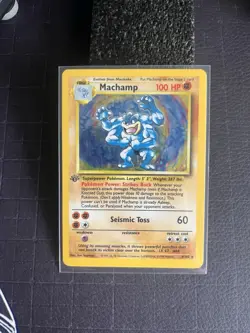 Machamp 1st Edition 8/102 Base Set Holo Pokemon Card LP - Image 4
