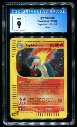 CGC 9 Typhlosion Holo Rare Expedition 2002 Pokemon Card #28 - Image 1