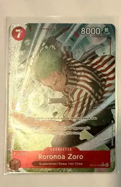 Bandai One Piece CCG Roronoa Zoro OP14-015 Foil Character Card 8000 Power - Image 1