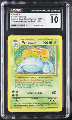 POKEMON English Venusaur 003/034 2023 Trading Card Game Classic CGC 10 - Image 1