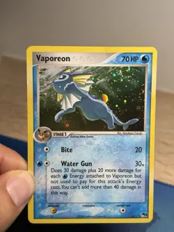Vaporeon 6/17 Pokemon Holo Rare Pop Series 1 Promo Card HP SWIRL - Image 3