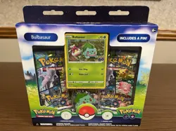 Pokemon Go Pin Collection New Sealed Bulbasaur Promo Card + 3 Booster Packs - Image 1