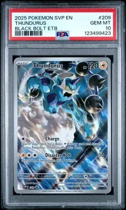 2025 Pokemon SVP EN #209 Thundurus Black Star Promo ETB PSA 10 (QT23) - Image 1