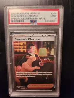 Giovanni's Charisma #204 Pokemon Card Scarlet and Violet. PSA 9 - Image 2