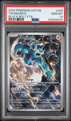 2025 Pokemon Black Bolt ETB Thundurus PSA 10 GEM Black Star Promo Full Art - Image 1