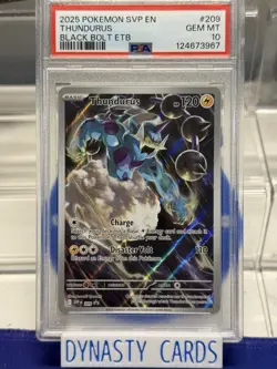 Pokemon Thundurus TCG SVP 209 Black Bolt ETB Promo Card PSA 10 - Image 1