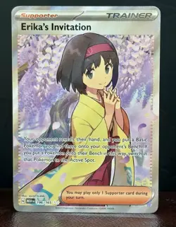 Erika’s Invitation 196/165 Sv: Pokemon 151 Full Art Holo Ultra Rare Trainer MINT - Image 1