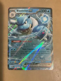 Blastoise ex - 009/165 - Double Rare Pokemon SV: Scarlet and Violet 151 M/NM - Image 1
