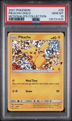 2021 POKEMON MCDONALD'S COLL #25 PIKACHU-HOLO PSA 10 - Image 1