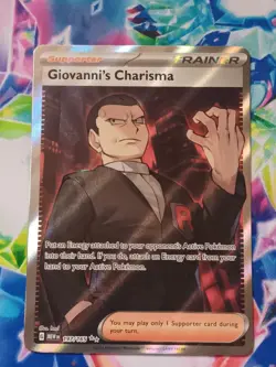 Pokemon TCG - Giovanni's Charisma 197/165 Full Art Trainer Ultra Rare SV:151 NM - Image 1