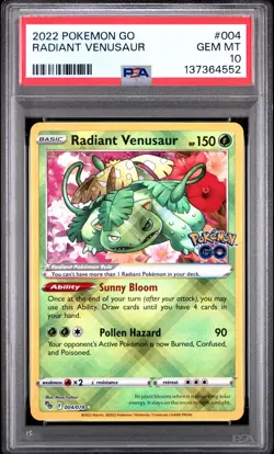 PSA 10 RADIANT VENUSAUR 004/078 POKEMON GO ✨ - Image 1