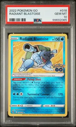 Radiant Blastoise #018/078 Pokemon GO Holo - PSA 10 Gem Mint - Image 1