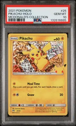 2021 POKEMON MCDONALD'S COLL #25 PIKACHU-HOLO PSA 10 - Image 1