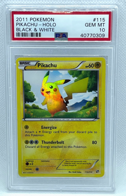 POKEMON BLACK & WHITE PIKACHU #115 SECRET RARE HOLO PSA 10 GEM MINT #40770309 - Image 1