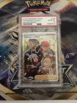 2023 Pokemon SWSH Crown Zenith #148 Full Art Friends in Hisui PSA 10 Gem Mint - Image 1