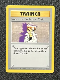 Pokemon TCG Imposter Professor Oak Base Set 73/102 Regular Unlimited Rare MP - Image 1
