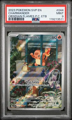 2023 POKEMON OBSIDIAN FLAMES POKEMON CENTER ETB PROMO SVP #044 CHARMANDER PSA 9 - Image 1