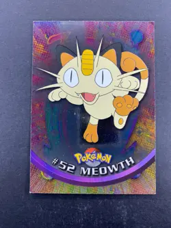 Meowth - 52 - Pokemon 1999 Topps TV - Blue Logo - Foil - MP - Image 1