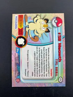 Meowth - 52 - Pokemon 1999 Topps TV - Blue Logo - Foil - MP - Image 2