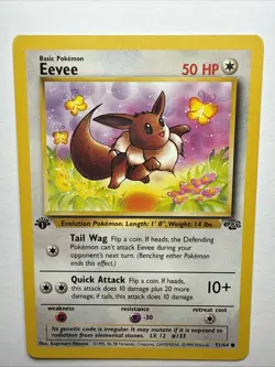 Eevee 51/64 Pokemon TCG Jungle Set 1st Edition Non-Holo - Image 2