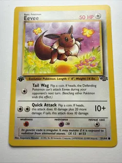 Eevee 51/64 Pokemon TCG Jungle Set 1st Edition Non-Holo - Image 3