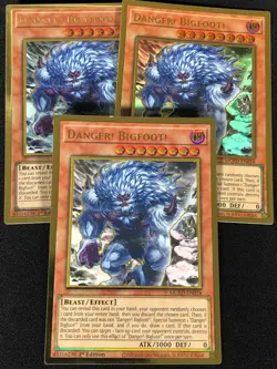 Yugioh Danger! Bigfoot! MGED-EN018 1st Gold x3 (NM) - Image 1