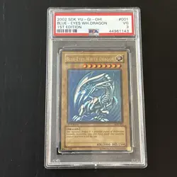 Yu-Gi-Oh! Blue-Eyes White Dragon SDK-001 1st Edition Ultra Rare 2002 PSA 3 - Image 1