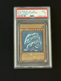 Yu-Gi-Oh! Blue-Eyes White Dragon SDK-001 1st Edition Ultra Rare 2002 PSA 3 - Image 2