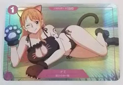 One Piece Waifu Manga Bikini Card Nami Kitty Paws ACG Trading Card - Image 1