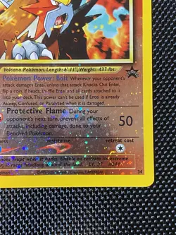 Entei 34 Swirl Black Star WOTC Movie Promo Reverse Holo Pokemon Card - Image 4